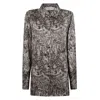 Golden Goose Botanical Print Viscose Shirt In Black
