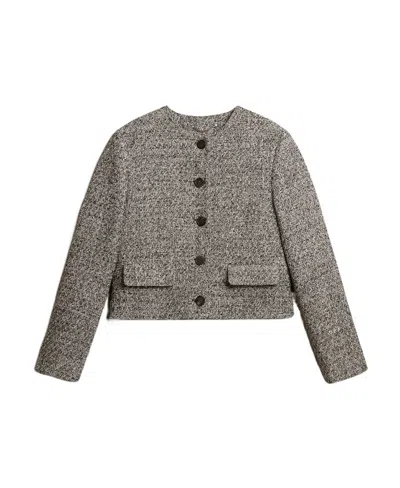 Golden Goose Boxy Cropped Jacket In Gray Bouclé Fabric