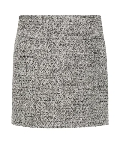 GOLDEN GOOSE MINISKIRT IN BLACK AND WHITE BOUCLÉ COTTON