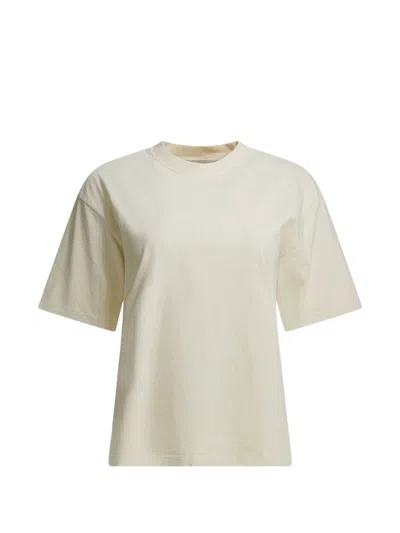 Golden Goose Boxi T-shirt In Cotton Jersey With Logo Patch In Neutral