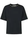 Golden Goose Boxy Cropped T-shirt In Organic Cotton In Burgundy