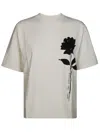 Golden Goose White T-shirt With Rose In White