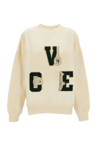 Golden Goose Boxy Fit Crewneck Sweatshirt With Vintage Treatment In Multi
