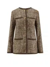 Golden Goose Coffee-colored Wool Tweed Jacket In Brown