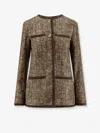 Golden Goose Coffee-colored Wool Tweed Jacket In Green