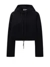 Golden Goose Black Chenille Cropped Hoodie In Black