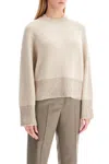 Golden Goose Boxy Sweater With Crystals In Beige