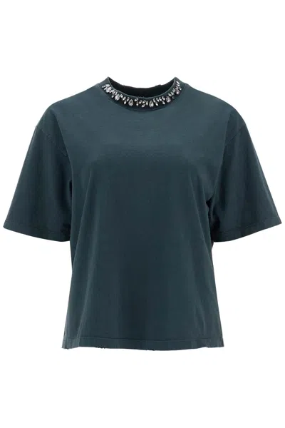 Golden Goose Boxy T-shirt With In Washed Black
