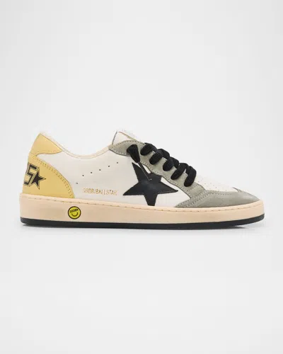Golden Goose Boy's Ball Star Nappa Leather And Suede Low-top Sneakers, Toddler/kid