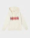 Golden Goose Boy's Embroidered Diamond Logo-print Hoodie In Grey Melange/windsor Wine