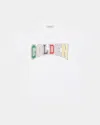 Golden Goose Boy's Journey Multicolor Logo-print T-shirt In Optic White Multicolor