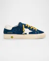 Golden Goose May Leather And Suede Sneakers In Blue