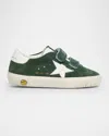 Golden Goose Superstar Touch-strap Sneakers In Dark Greenwhite