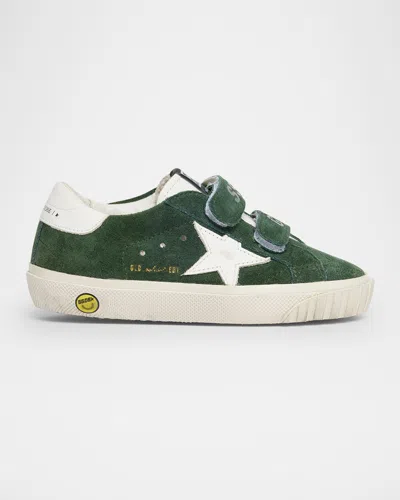 Golden Goose Kids' Boy's Old School Suede Double Foxing Sneakers, Baby/toddlers In Dark Greenwhite
