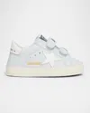 Golden Goose Boy's School Leather Low Top Sneakers, Baby In Gray Mornwhite