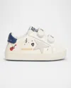 Golden Goose Leather Baby School Sneakers In Whiteblue