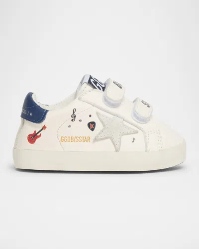 GOLDEN GOOSE BOY'S SCHOOL LEATHER LOW TOP SNEAKERS, BABY