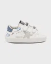 GOLDEN GOOSE BOY'S SCHOOL LEATHER LOW TOP SNEAKERS, BABY