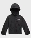 Golden Goose Boy's Star Logo-print Windbreaker In Blackwhite