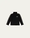 Golden Goose Boy's Zipped Star-printed Track Jacket In Black/white