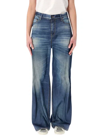 Golden Goose Boyfriend Baggy Five Pocket Jeans In Blue