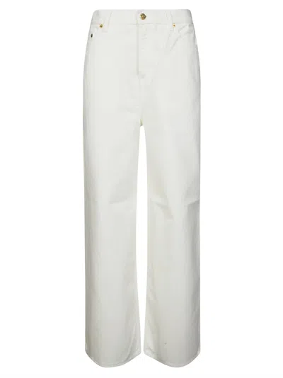 Golden Goose Boyfriend Cotton Trousers In White