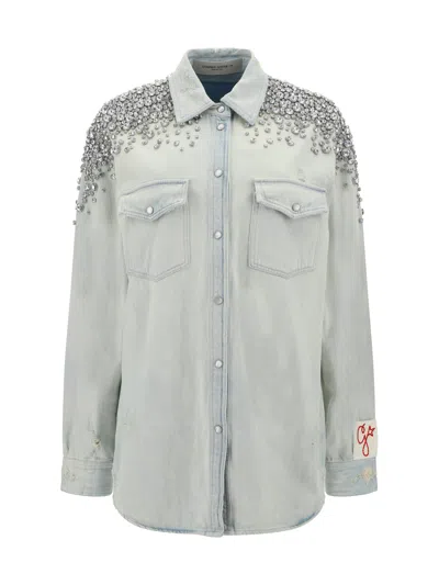 Golden Goose Boyfriend Shirt In Blue
