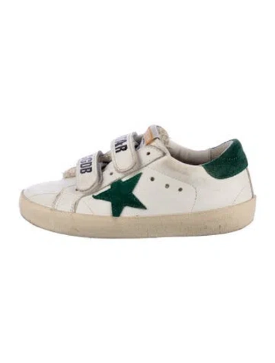 Pre-owned Golden Goose Babies' Boys' Green Leather Sneakers In White