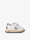 Golden Goose Ballstar White Low Top Sneakers With Glitter Star Shaped Patch On The Side And Logo Patch On The Ton In White/oth