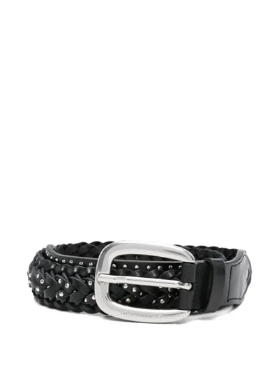 Golden Goose Braided Studded Leather Belt In Pink