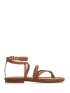 GOLDEN GOOSE BRAIDED SUEDE SANDALS