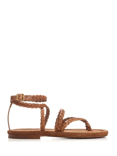 Golden Goose Penelope Leather Sandals In Brown