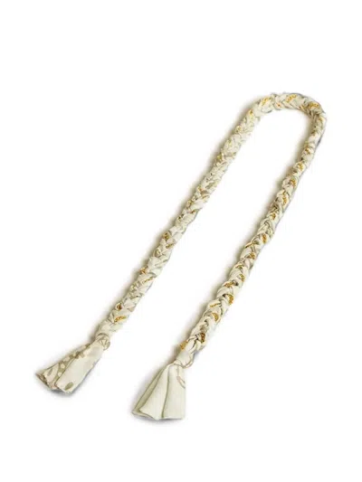 Golden Goose Braided Tassel Bag Charm In White