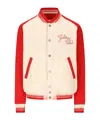 Golden Goose Nic Cotton Jacket With Maxi Golden Club Embroidery In Nude
