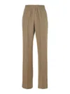 Golden Goose Brittany Beige Pants With Logo Charm Detail On The Rear And All-over Striped Motif In Viscose Blend  In Beige