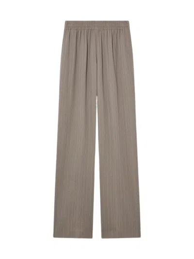 Golden Goose Brittany Wide Leg Trousers With Elasticated Waist In Gray