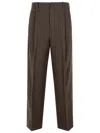 Golden Goose Wool Trousers Pockets Belt Loops In Brown
