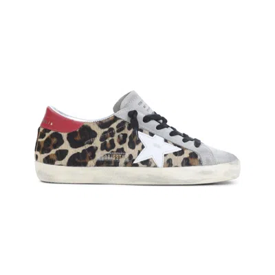 Golden Goose Brown Animal Print Sneakers In Multi