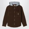 Golden Goose Brown Shirt For Boy With Logo In Brown