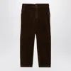 Golden Goose Logo-embroidered Straight Trousers In Brown