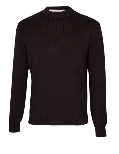 Golden Goose Brown Cotton Crew Neck Sweater In Black