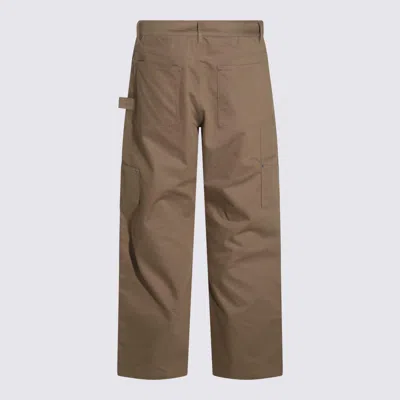 Golden Goose Brown Cotton Pants In Khaki Beige