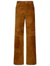 Golden Goose Suede Leather Pants For Men In Brown