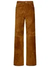Golden Goose Suede Leather Pants For Men In Brown