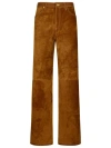 Golden Goose Suede Leather Pants For Men In Brown