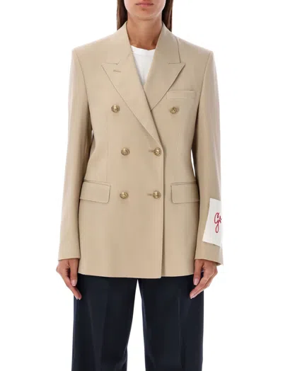 GOLDEN GOOSE BROWN DOUBLE-BREASTED BLAZER