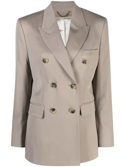 Golden Goose Brown Double-breasted Blazer For Women In Blue