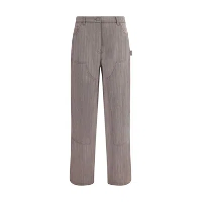 Golden Goose Brown Fleece Wool Casual Pants In Gray