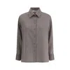 Golden Goose Brown Fleece Wool Dress Shirt In Brown