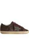 Golden Goose Super Star Glitter-star Embellished Sneakers In Brown